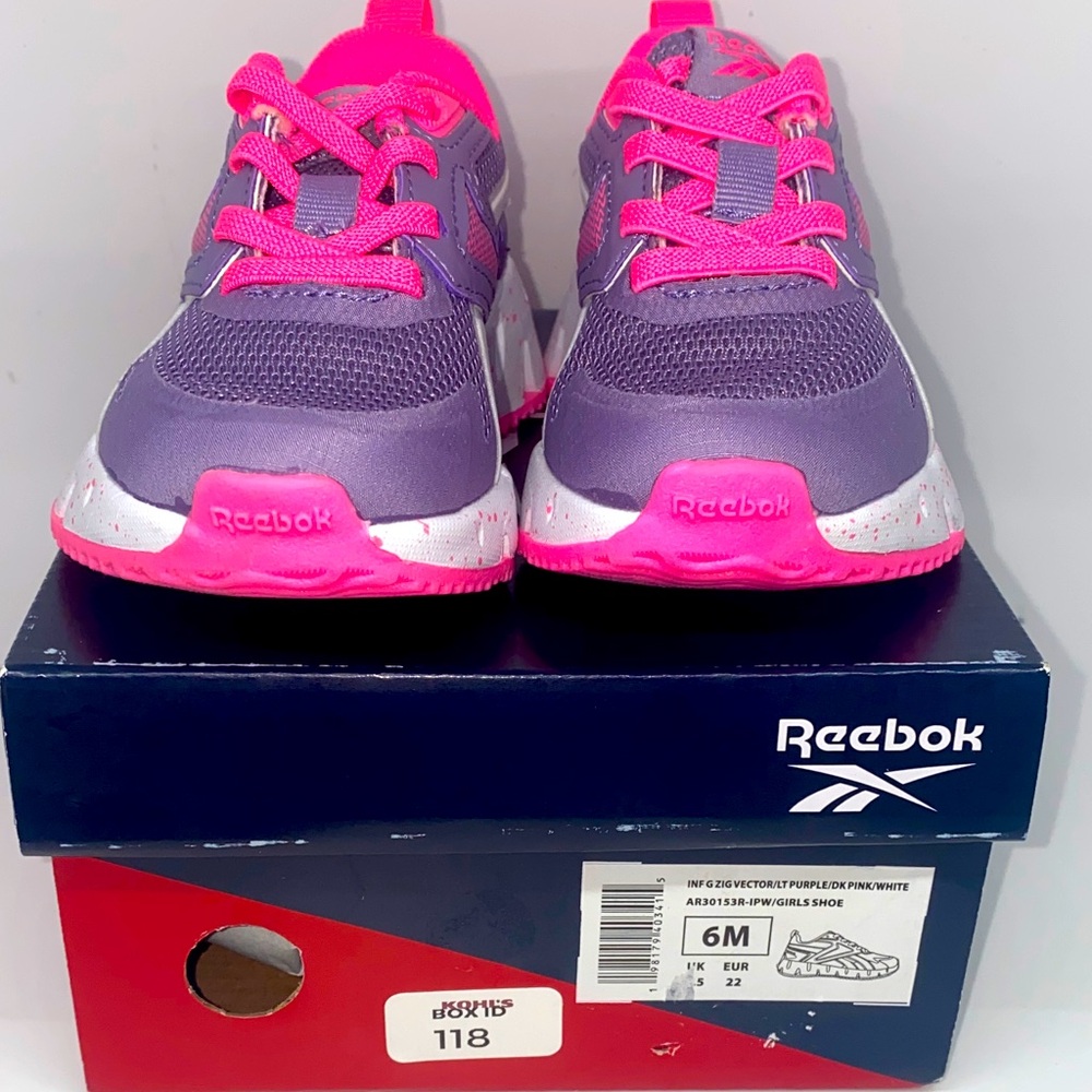 Reebok Kids Purple and Pink Sneakers